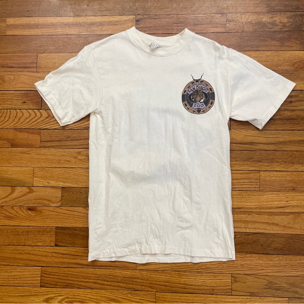 90’s Vintage San Diego Zoo Tiger Single Stitch Graphic T Shirt Size S Used - Picture 2 of 5